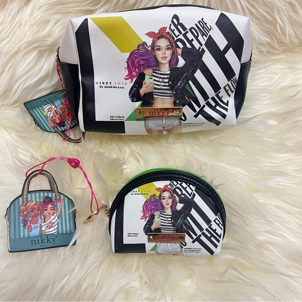 Women Makeup Bags Combo Mini Coins Wallet  Multicolors NWT